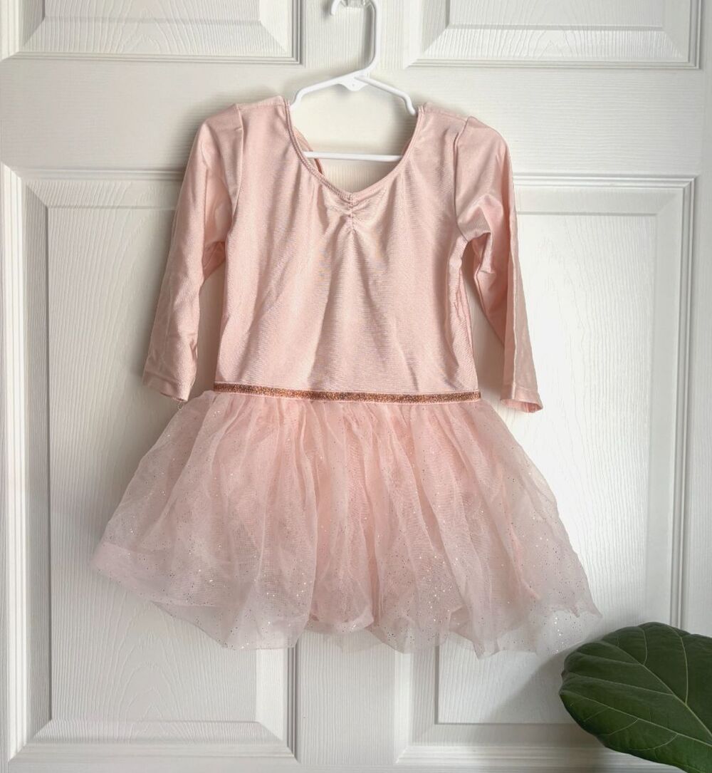 H&M Girls Size 6-7Y Ballet Dance Leotard with Tulle Skirt  in Light Pink
